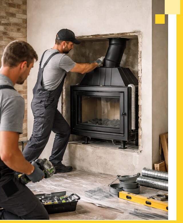 Установка каминных топок в Соликамске: монтаж, подключение