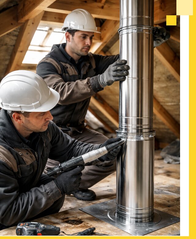 Монтаж дымоходов для каминов в Соликамске с гарантией качества