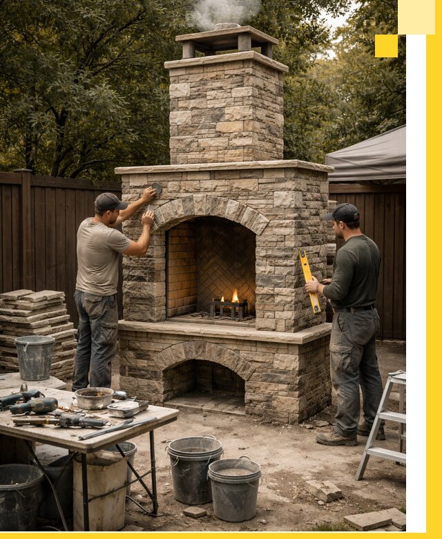 Проектирование и установка уличных каминов в Соликамске