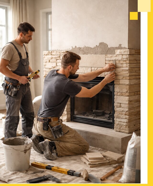 Установка и монтаж каминов для загородного дома в Соликамске