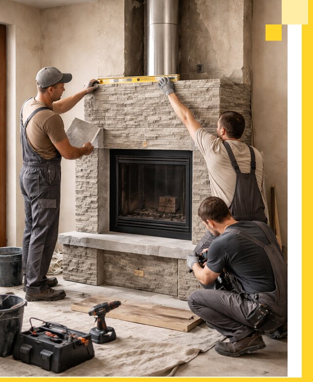 Профессиональный монтаж каминов под ключ в Соликамске для дома