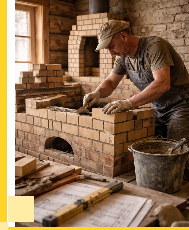 Кладка печей из кирпича в Соликамске цены от 30915 р. - ЭриданСлк