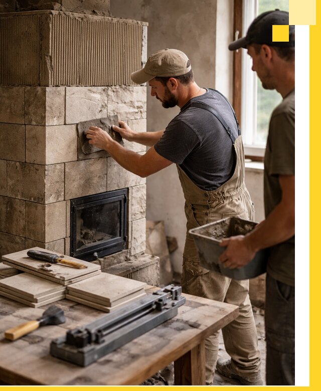 Профессиональная облицовка печей в Соликамске: керамика и камень