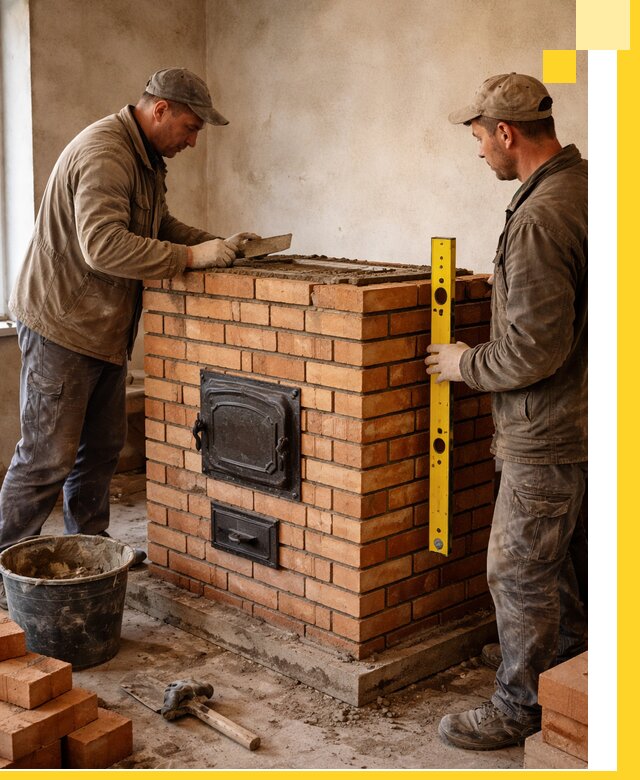 Отопительные печи под ключ в Соликамске, установка и сборка