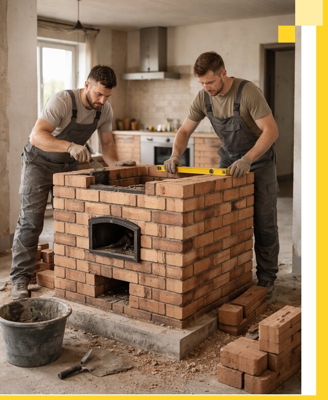 Установка и монтаж печей в частном доме в Соликамске под ключ