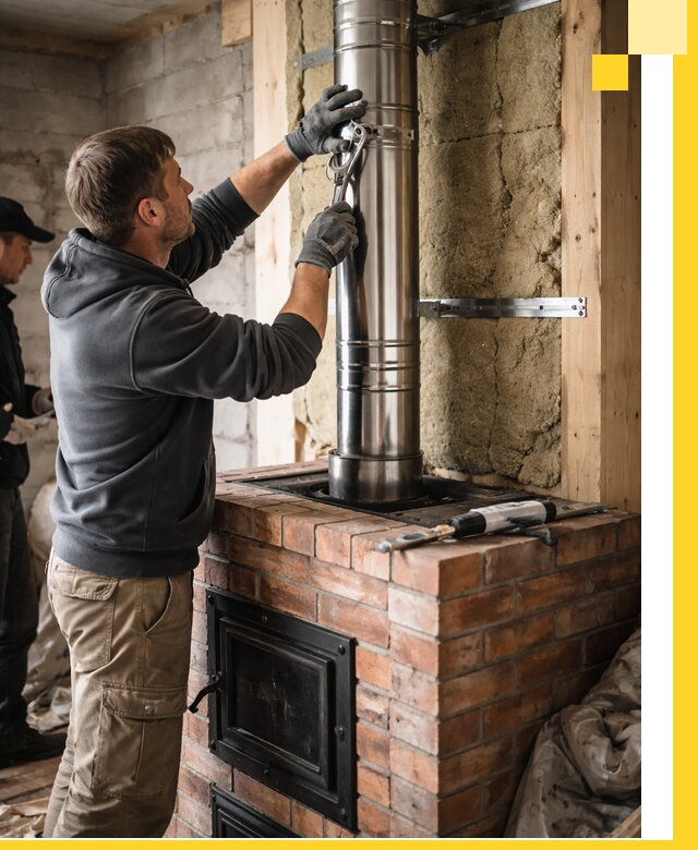 Изготовление и монтаж печей и дымоходов под ключ в Соликамске
