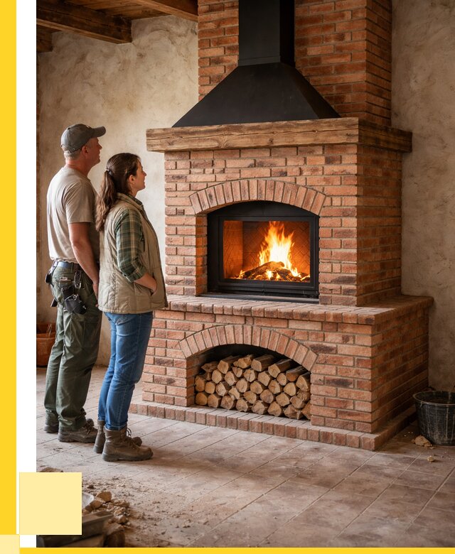 Печи камины из кирпича в Соликамске от 123660 р. | ЭриданСлк