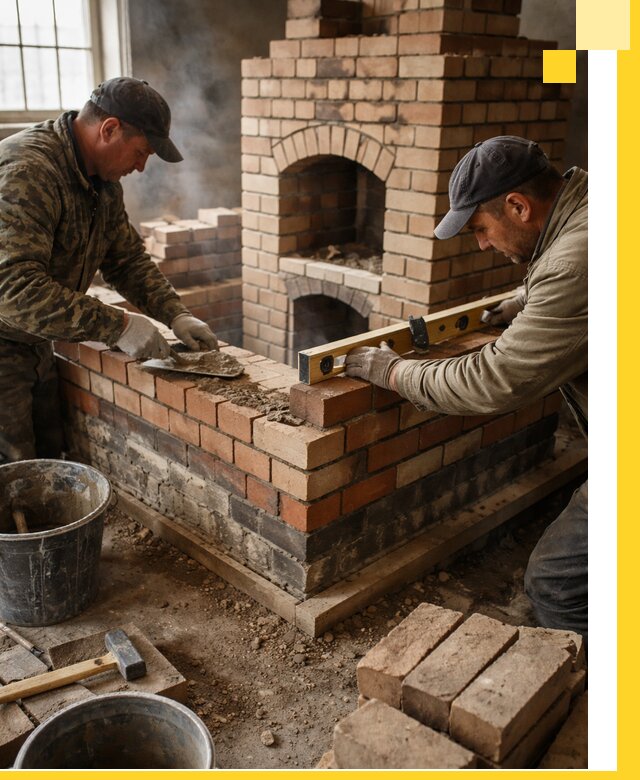 Изготовление и монтаж печей и каминов из кирпича в Соликамске