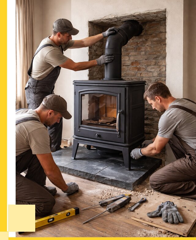 Монтаж печи камина в частном доме в Соликамске от 25763 р. | ЭриданСлк