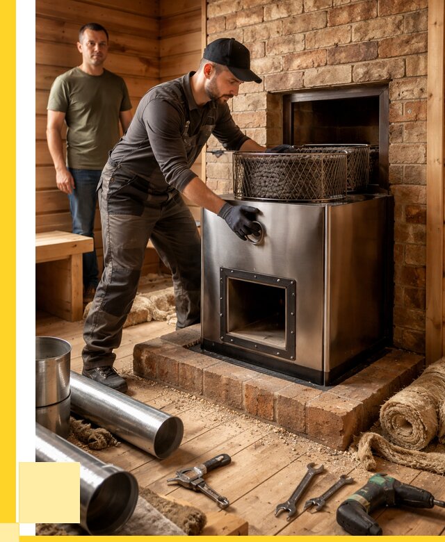 Монтаж банных печей под ключ в Соликамске от 18549 р., ЭриданСлк