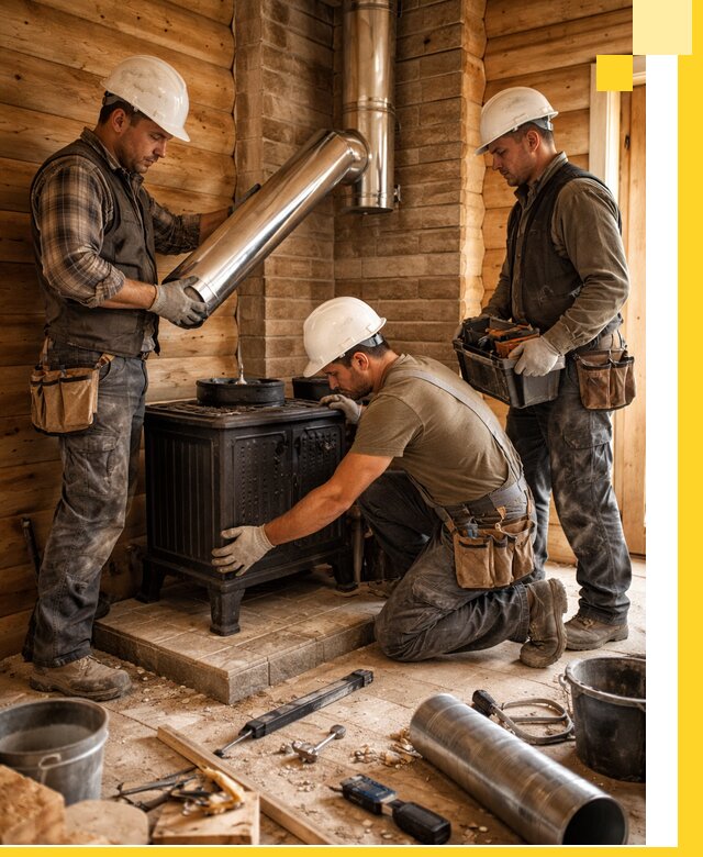 Профессиональный монтаж банных печей и дымоходов в Соликамске