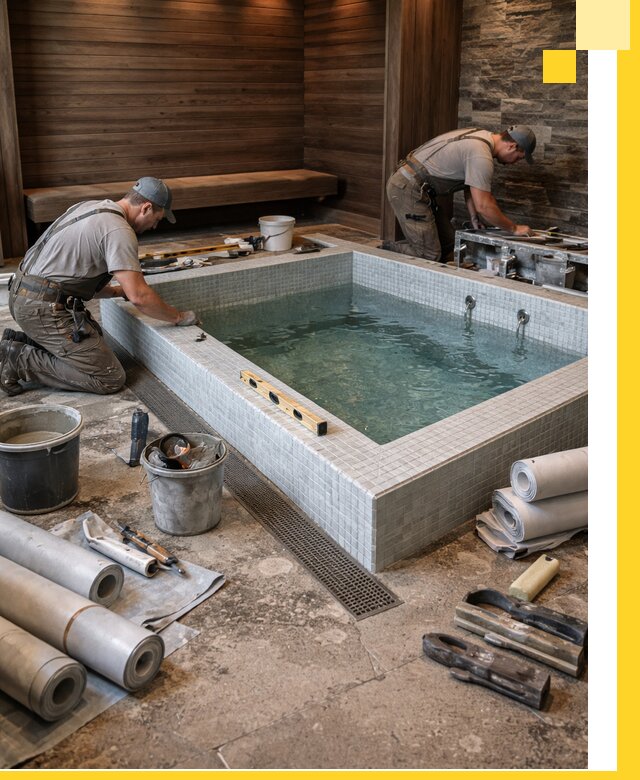 Установка и строительство бассейнов для сауны в Соликамске