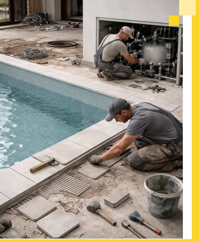 Строительство и монтаж бассейнов в коттедже в Соликамске