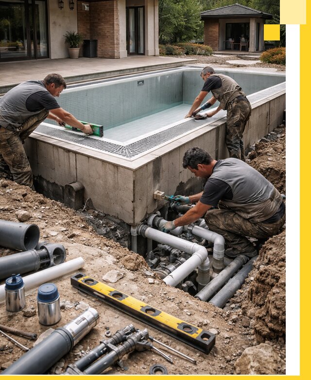 Строительство переливных бассейнов в Соликамске под ключ