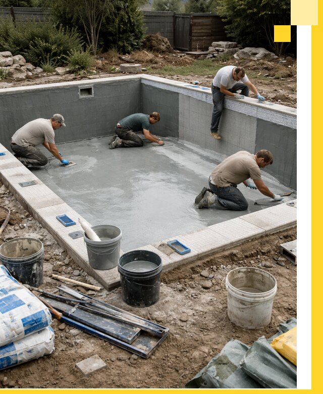 Изготовление и монтаж чаши бассейна под ключ в Соликамске