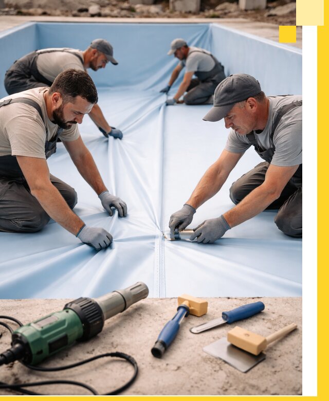 ПВХ пленка для бассейнов с монтажом и гарантией в Соликамске