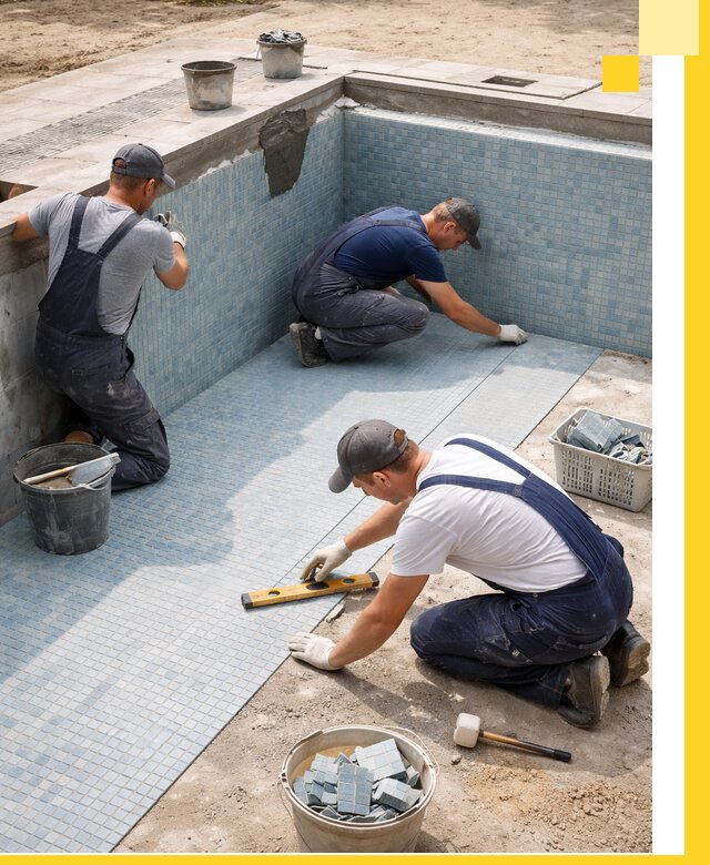 Укладка и установка плитки для бассейнов под ключ в Соликамске