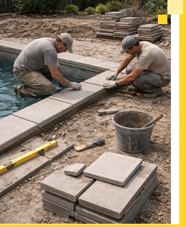 Установка и изготовление копингового камня для бассейнов в Соликамске