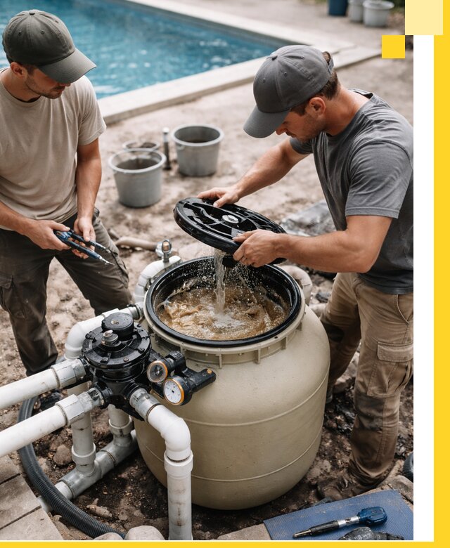 Установка и обслуживание песочных фильтров для бассейнов в Соликамске