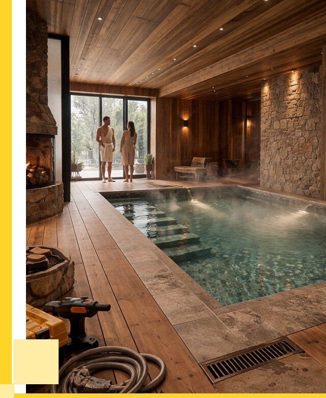 Проекты бань с бассейном под ключ в Соликамске от 77288 р., ЭриданСлк