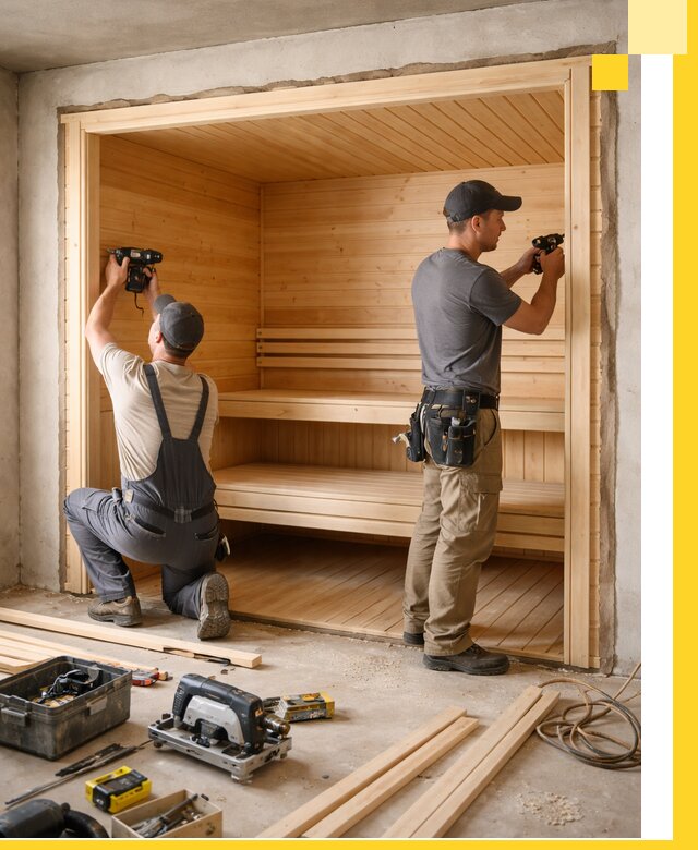 Монтаж саун под ключ в Соликамске — проектирование и установка