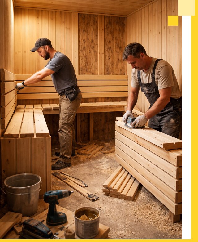 Профессиональный комплексный ремонт саун под ключ в Соликамске