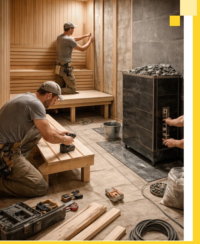 Дизайн и строительство интерьерных саун под ключ в Соликамске