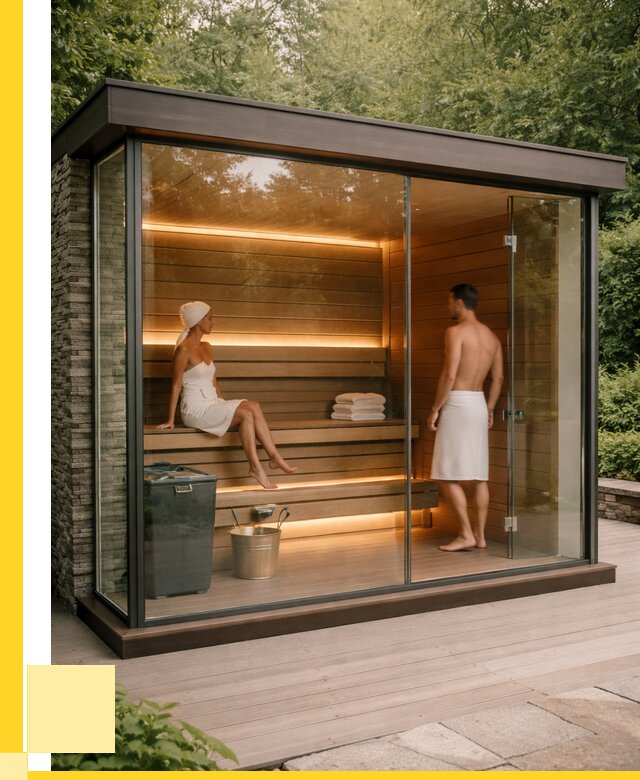 Сауна стеклянная и двери для сауны в Соликамске от 257625 р. | ЭриданСлк