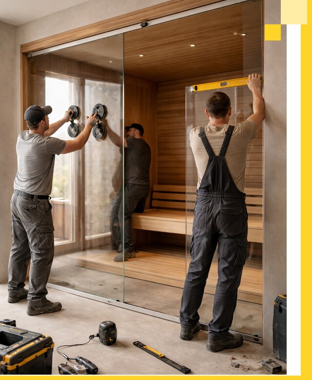 Производство и монтаж стеклянных саун под ключ в Соликамске