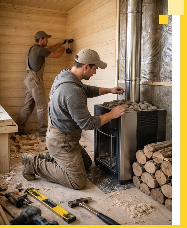 Строительство деревянных бань под ключ в Соликамске проекты и монтаж