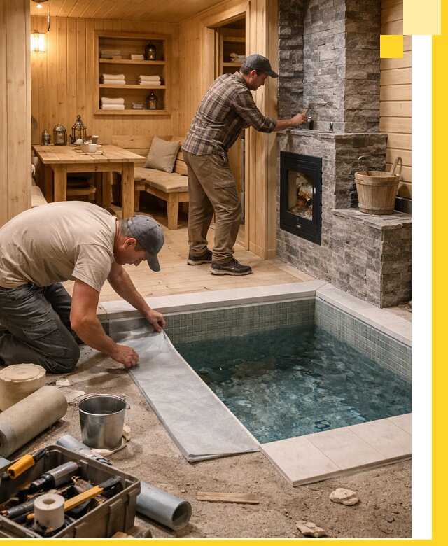 Строительство бань с комнатой отдыха под ключ в Соликамске