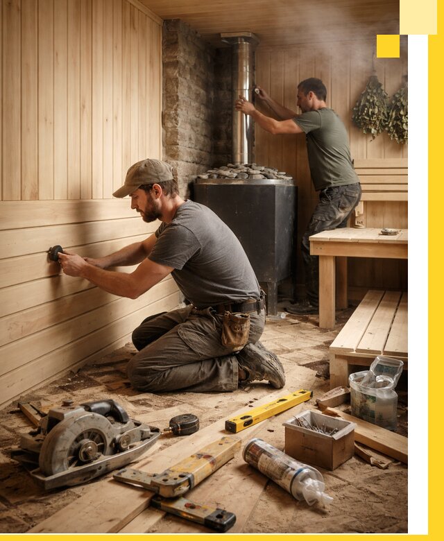 Полное строительство и оснащение парных под ключ в Соликамске