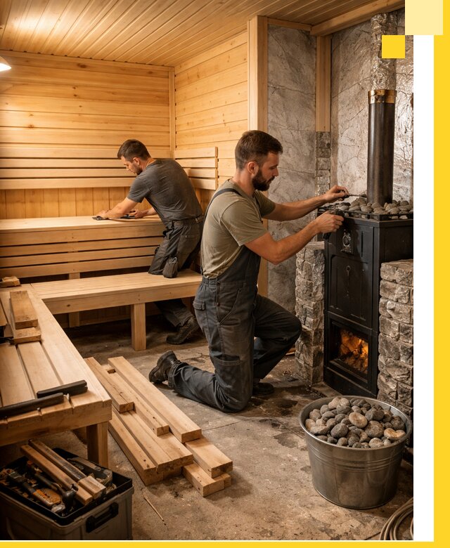 Дизайн и строительство интерьеров бань под ключ в Соликамске