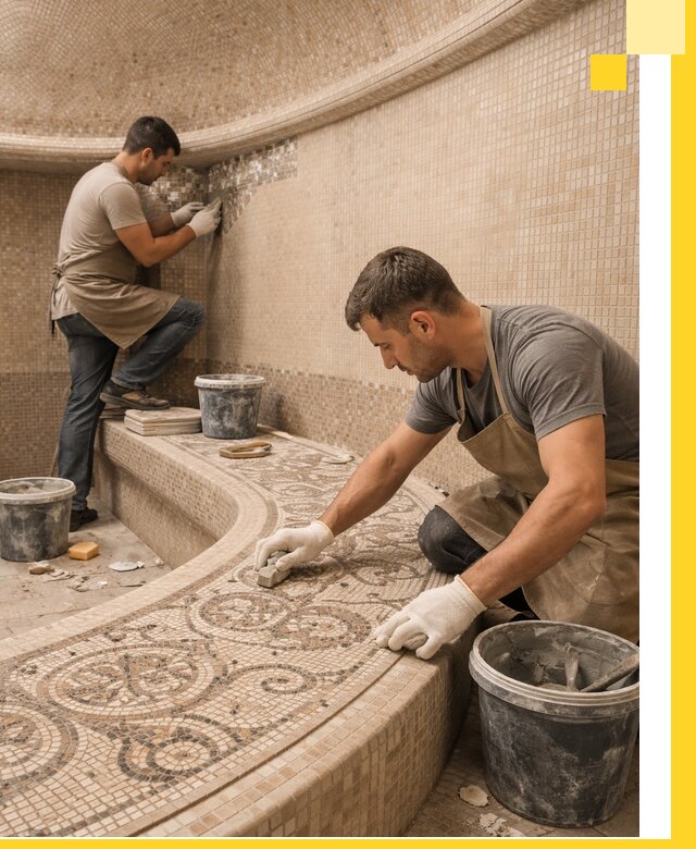 Плитка для хамама в Соликамске, укладка, подбор и поставка